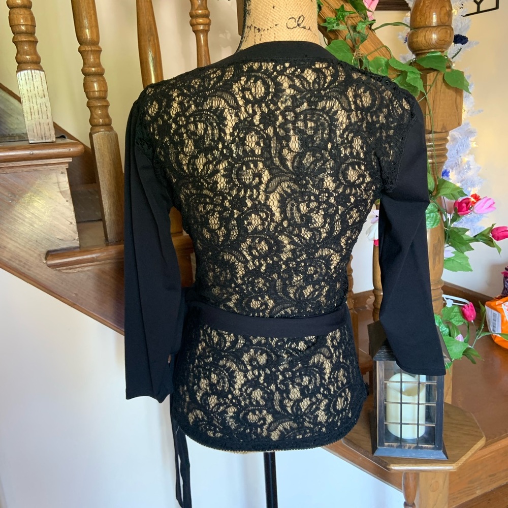 Dramatic Lace Back Black Top - image 1